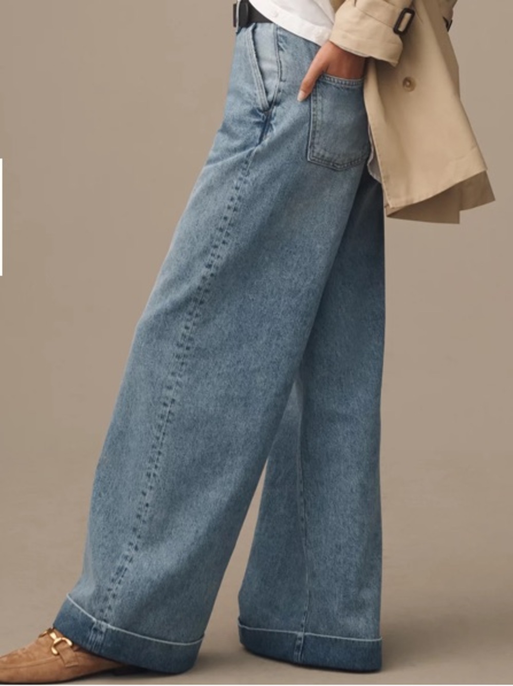 Anthropologie Pilcro High-Rise Pleated Cuff Trouser Jeans - Picture 2 of 12